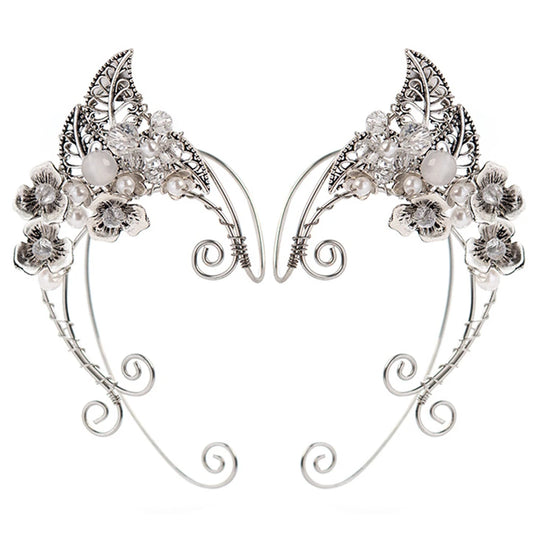 1 Pair Ear Cuffs Elven Earrings Aluminum Ear Clip Earbone Clip Cosplay Fairy Eardrop for Women Girls Party Jewelry